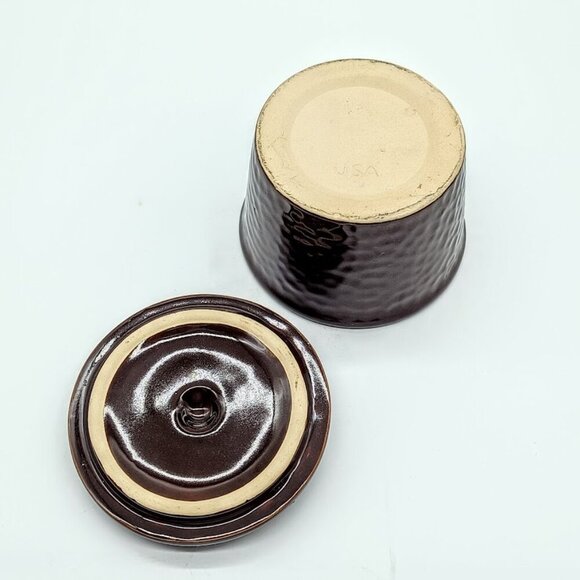 Vintage Copper Crock Club USA Brown Lidded Ceramic Crock - Picture 4 of 5